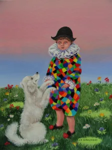 Peintre naïf Mady de la Giraudière - Déclaration d'Amour