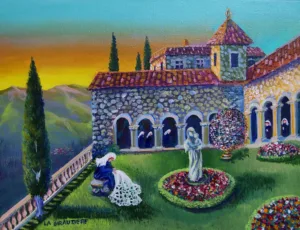 Peintre naïf Mady de la Giraudière - La religieuse