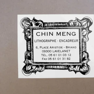 Lithographie - Chin Meng artiste encadreur
