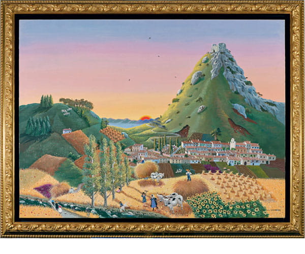 Exposition Mady de la Giraudière : Peinture Montségur, La Moisson