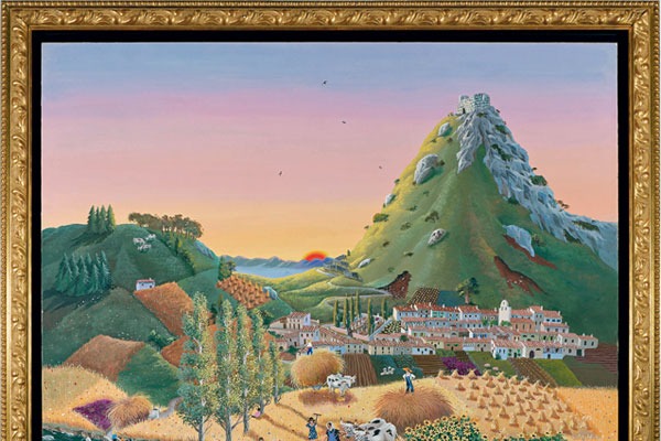Exposition Mady de la Giraudière : Peinture Montségur, La Moisson